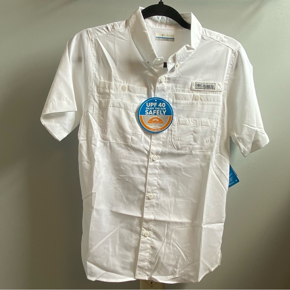 Columbia Men's White Short Sleeve Shirt